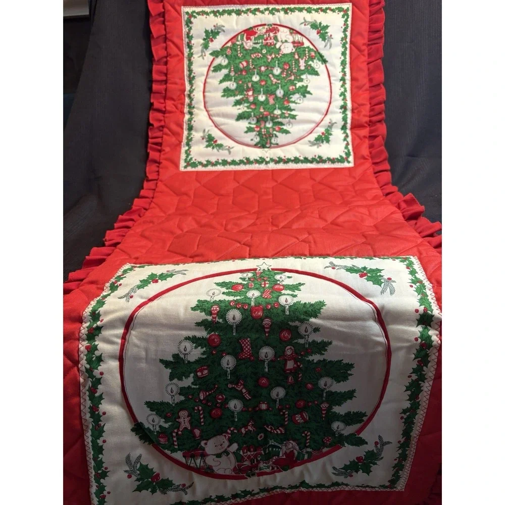Vintage Quilted Christmas Table Runner